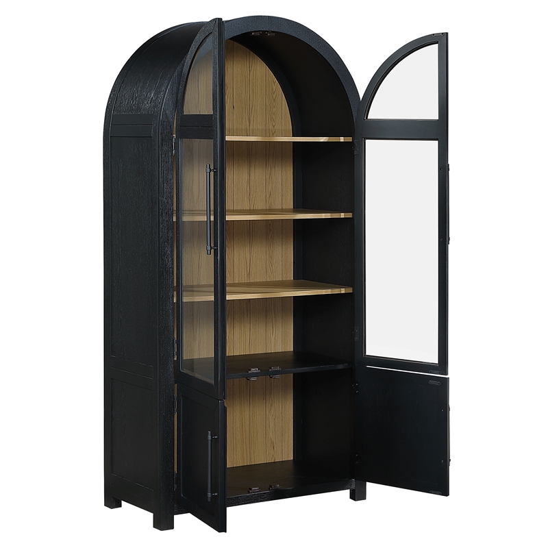 Steve Silver Magnolia Curio in Black
