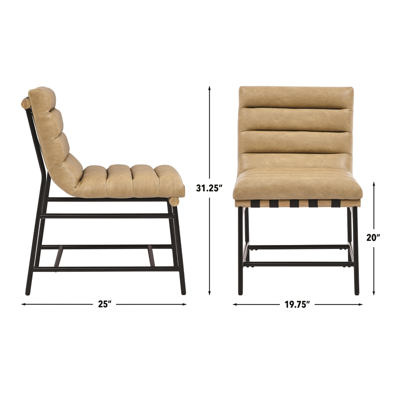 Steve Silver Nicco Vegan Leather Side Chair in Sand
