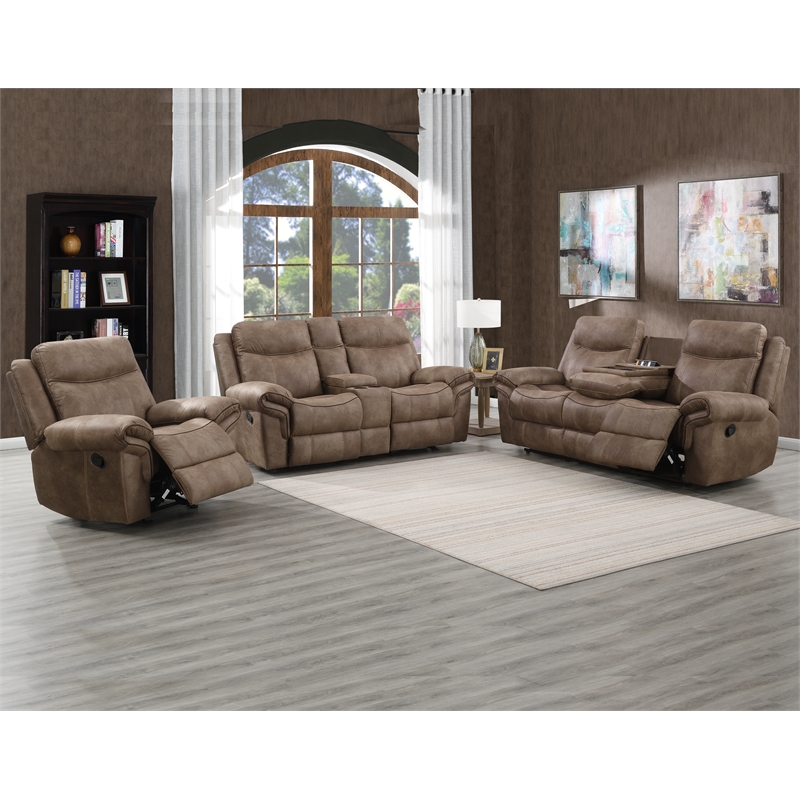 Steve Silver Nashville 3pc Sofa Set in Brown