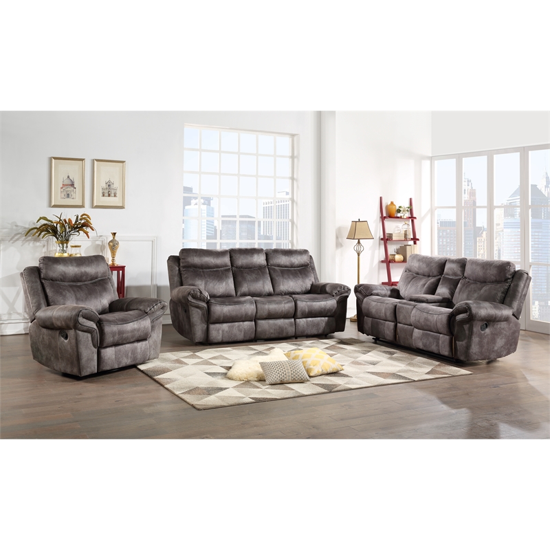 Steve Silver Nashville 3pc Sofa Set in Gray
