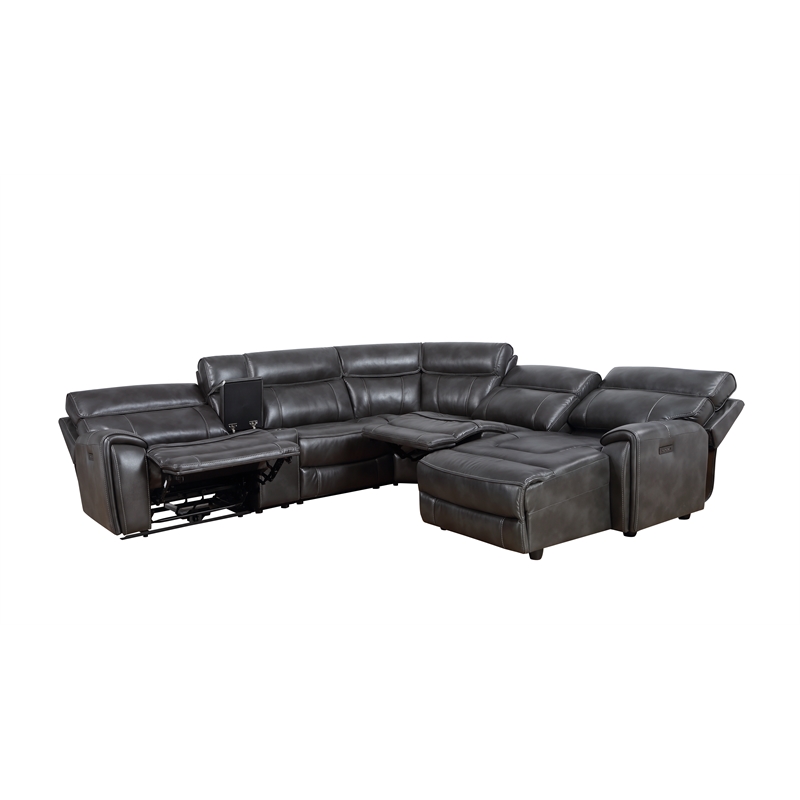 Steve Silver Provo 6PC Sectional Sofa in Gray