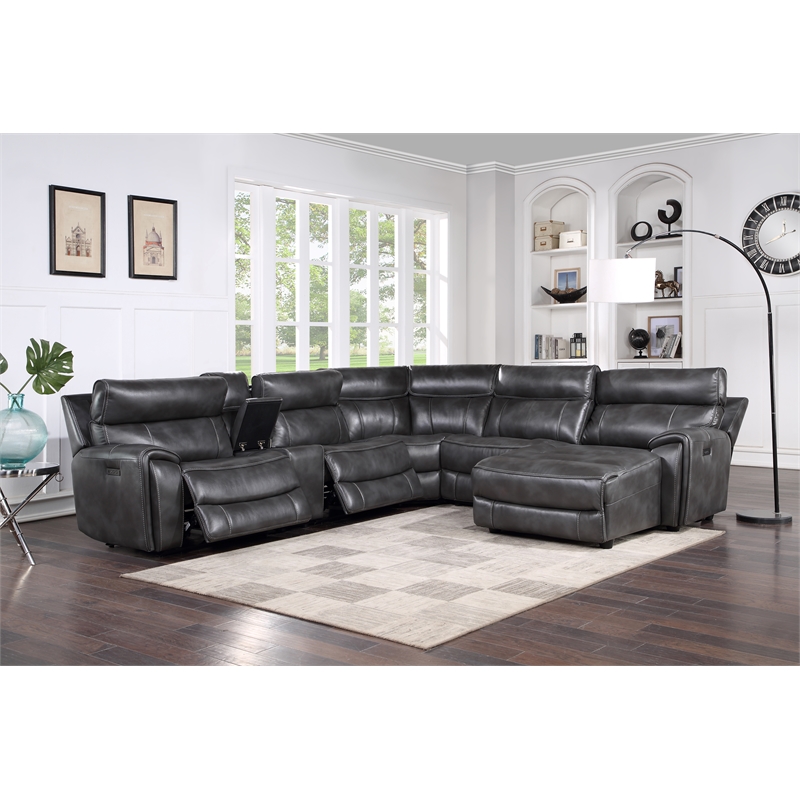 Steve Silver Provo 6PC Sectional Sofa in Gray