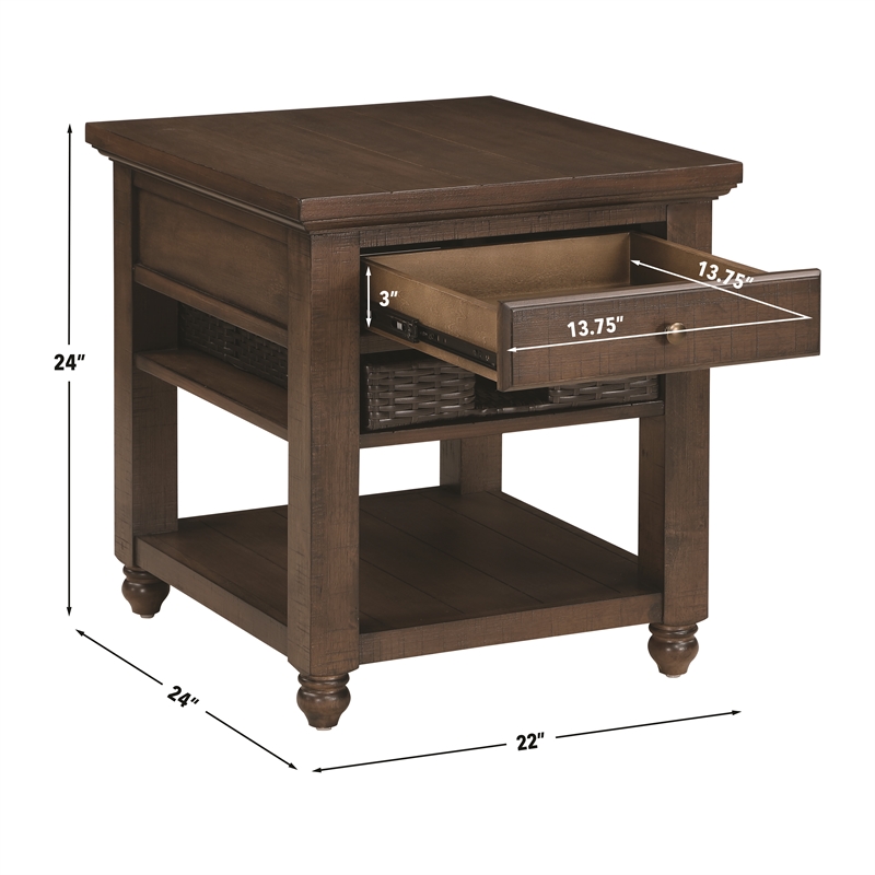 Steve Silver Oliver 4-Piece Lift-Top Living Room Table Set in Brown
