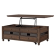 Steve Silver Oliver 4-Piece Lift-Top Living Room Table Set in Brown