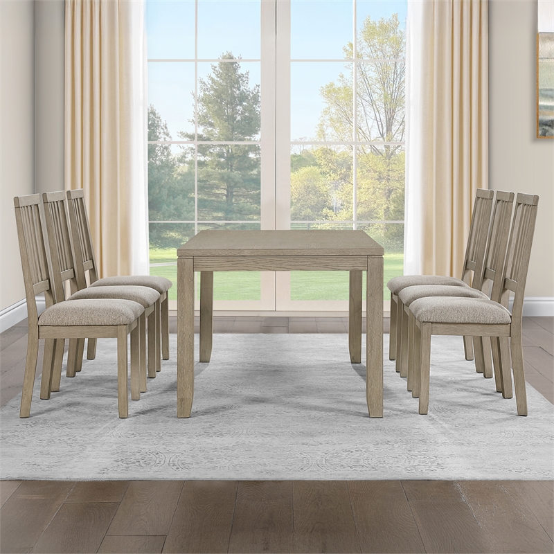 Steve Silver Yorktown Sand 7PC Dining Set in Brown