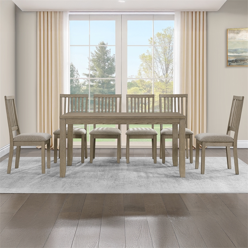Steve Silver Yorktown Sand 7PC Dining Set in Brown