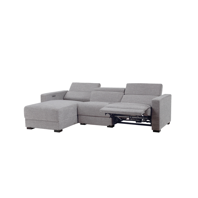 Steve Silver Zara 2pc Dual Power Chaise Sofa Set in Gray