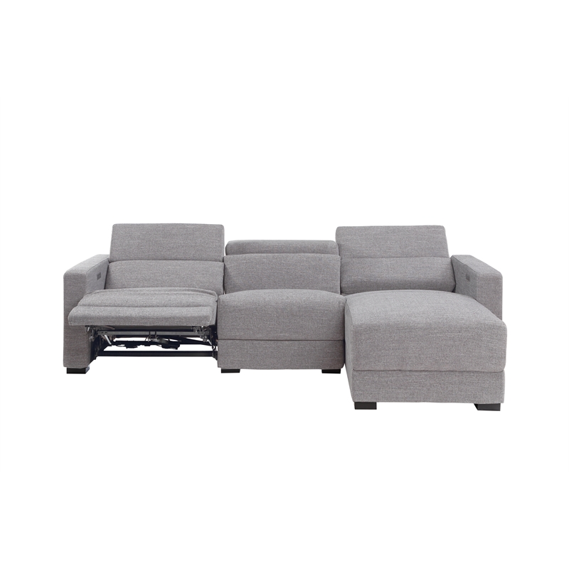 Steve Silver Zara 2pc Dual Power Chaise Sofa Set in Gray