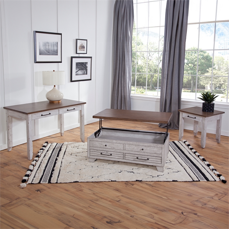 Steve Silver Bear Creek 3PC Coffee Table Set in White