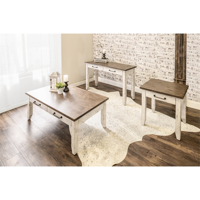 Steve Silver Bear Creek 3PC Coffee Table Set in White