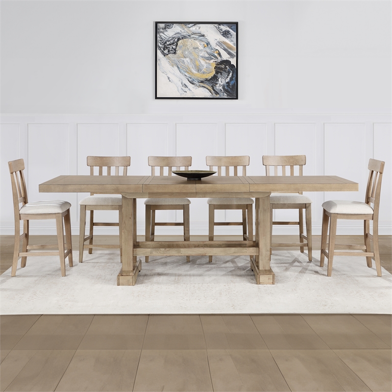Steve Silver Napa 7-Piece Counter Dining Set in Sand