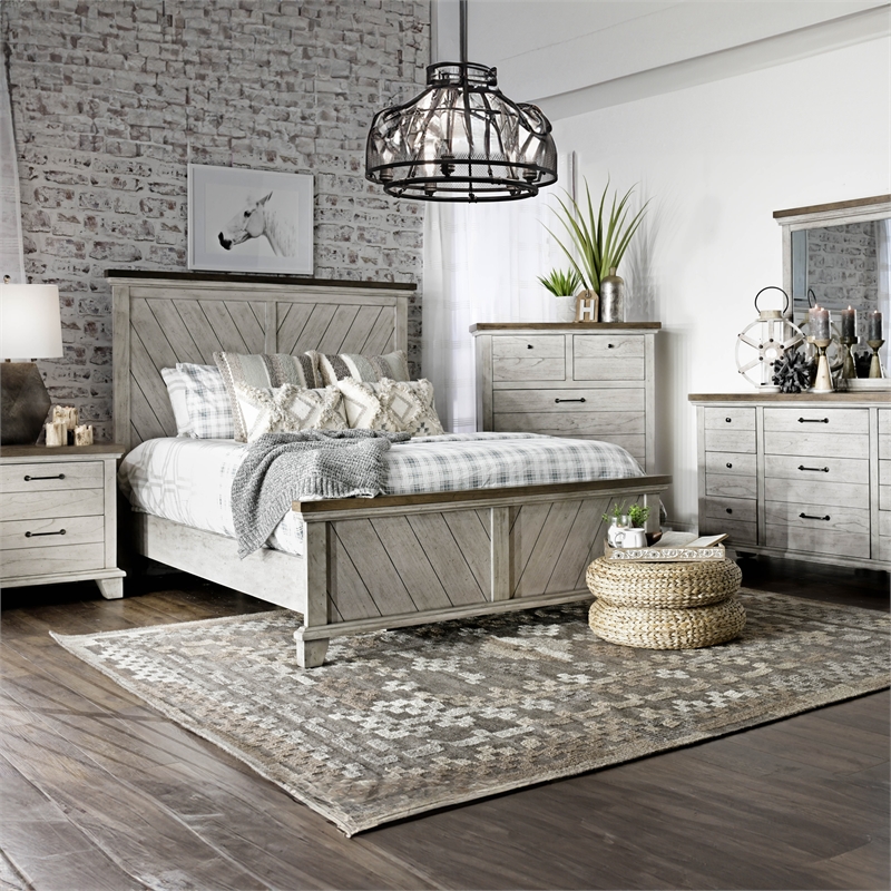 Steve Silver Bear Creek 6pc Queen Bedroom Set in Gray