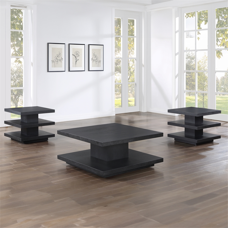Steve Silver Canyon Black 3pc Coffee & End Table Set