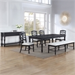 Steve Silver Odessa 6-Piece Dining Set (Table 4 Side Chairs & Bench) in Black