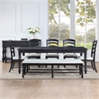 Steve Silver Odessa 6-Piece Dining Set (Table 4 Side Chairs & Bench) in Black