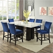 Steve Silver Camila 9PC Rectangle Counter Dining Set with Blue Chairs
