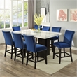Steve Silver Camila 9PC Rectangle Counter Dining Set with Blue Chairs