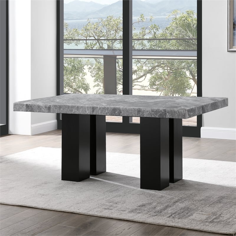 Steve Silver Camila 5PC Rectangle Dining Set with Silver Chairs