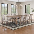 Steve Silver Riverdale Trestle Dining Table with 8 Chairs in Brown