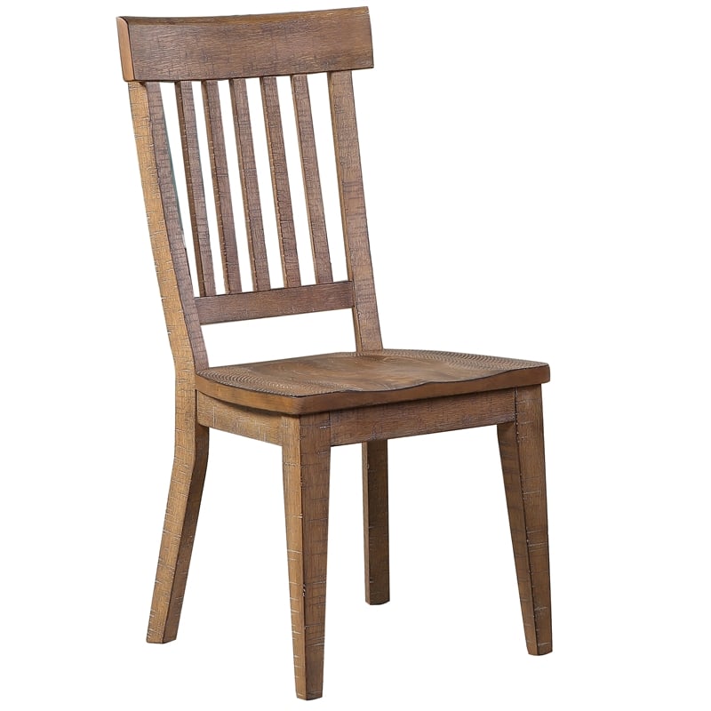 Steve Silver Riverdale Leg Dining Table with 4 Wooden Side Chairs in Brown