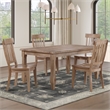 Steve Silver Riverdale Leg Dining Table with 4 Wooden Side Chairs in Brown