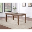 Steve Silver Riverdale Leg Dining Table with 6 Wooden Side Chairs in Brown