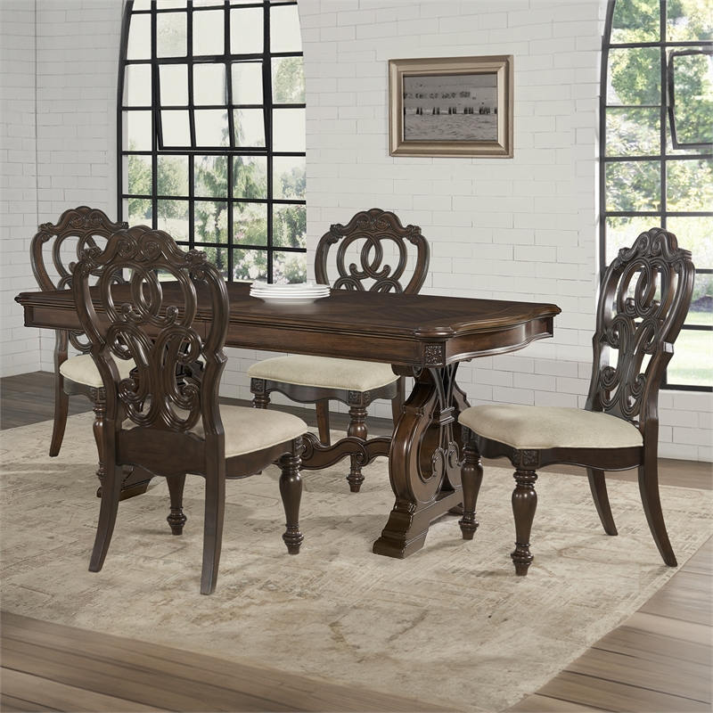 Steve Silver Royale 5PC Dining Set in Brown