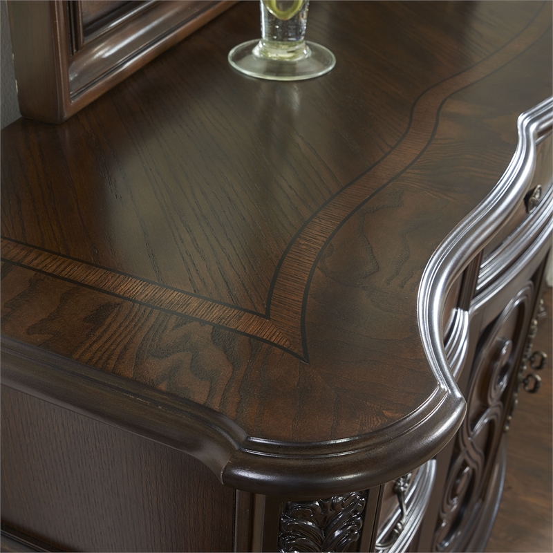 Steve Silver Royale Queen 6PC Bedroom Set in Brown