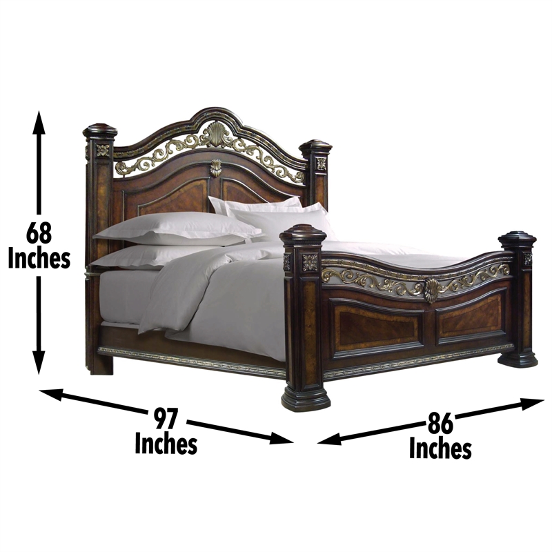 Steve Silver Royale Queen 6PC Bedroom Set in Brown