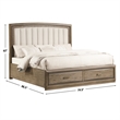 Steve Silver Sonoma 3 pc King Bedroom Set (2 nighstands+bed) in Gray