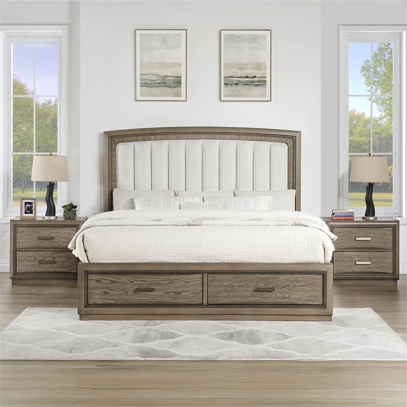 Steve Silver Sonoma 4-Piece King Bedroom Set in Gray