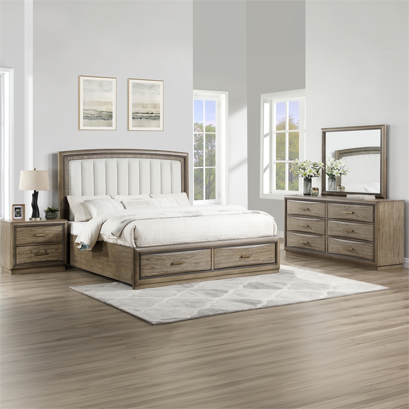 Steve Silver Sonoma 4-Piece King Bedroom Set in Gray