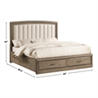 Steve Silver Sonoma 3 pc Queen Bedroom Set (2 nighstands+bed) in Gray