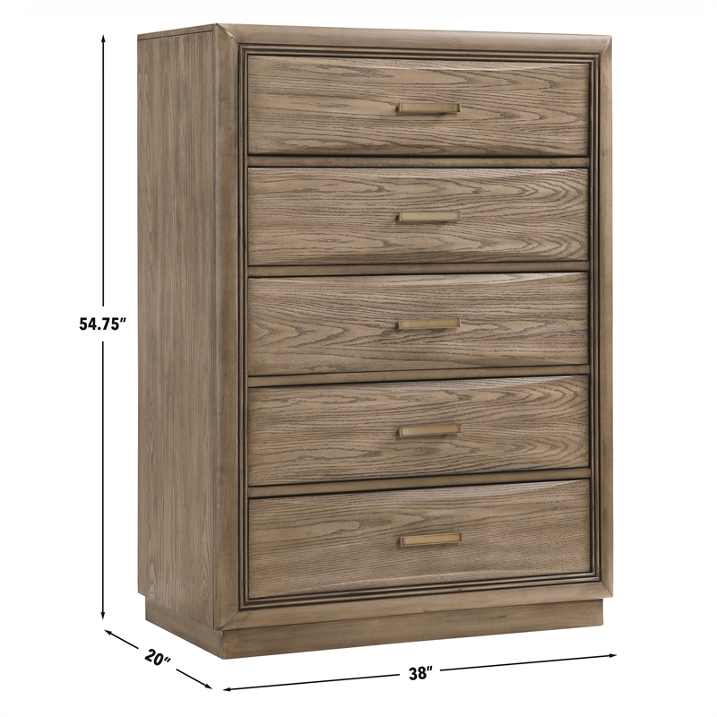 Steve Silver Sonoma 5-Piece Queen Bedroom Set in Gray