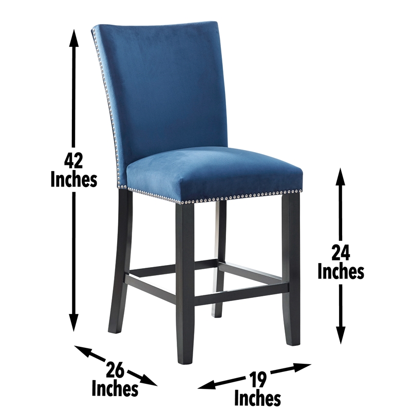 Steve Silver Camila Square 5PC Counter Dining Set with Blue Chairs