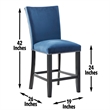 Steve Silver Camila Square 5PC Counter Dining Set with Blue Chairs