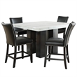 Steve Silver Camila Square 5PC Counter Dining Set with Black Chairs