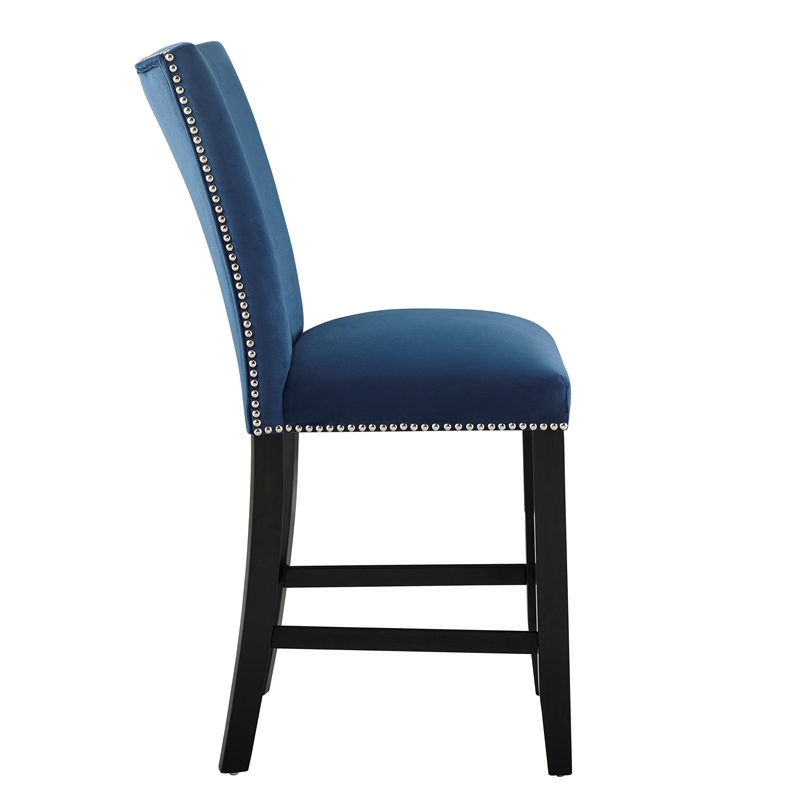 Steve Silver Camila Square 7PC Counter Dining Set with Blue Chairs