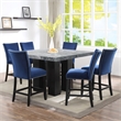 Steve Silver Camila Square 7PC Counter Dining Set with Blue Chairs