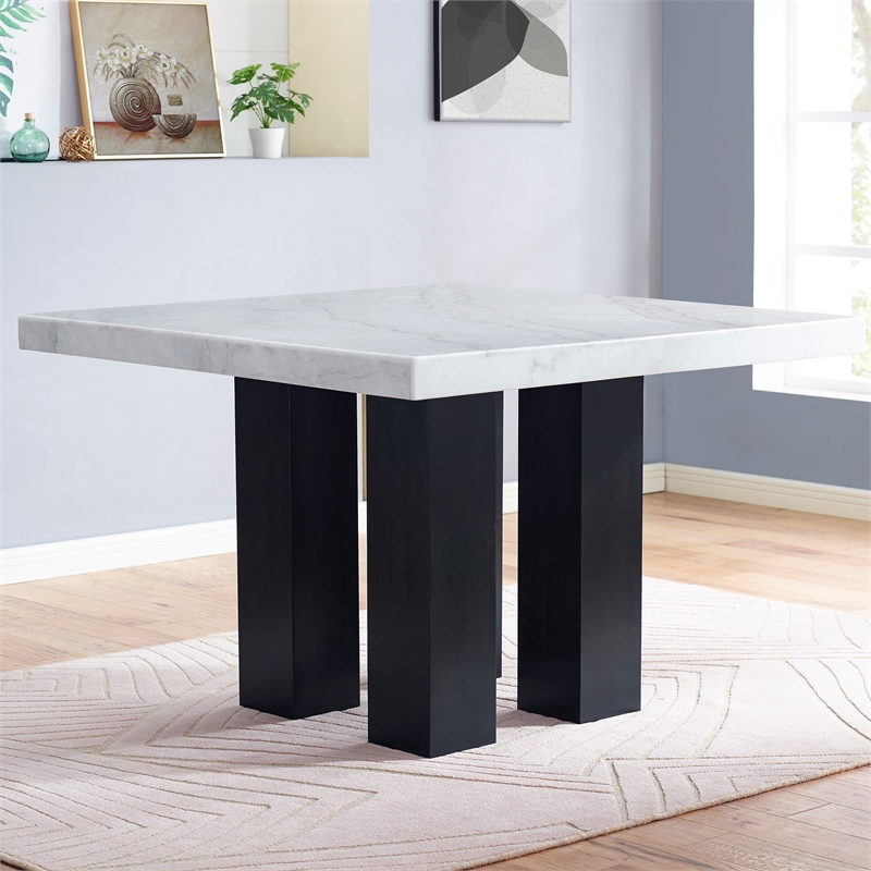 Steve Silver Camila Square 7PC Dining Set with Black Chairs