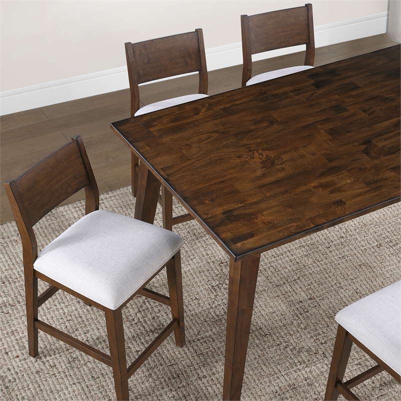 Steve Silver Canton Counter 5PC Dining Set in Brown