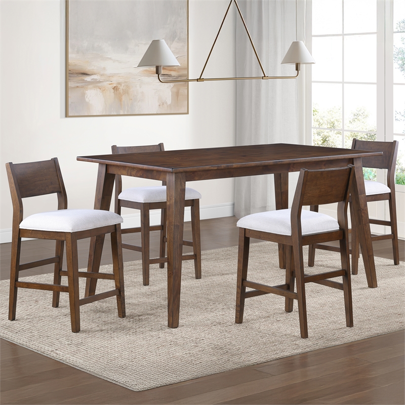 Steve Silver Canton Counter 5PC Dining Set in Brown