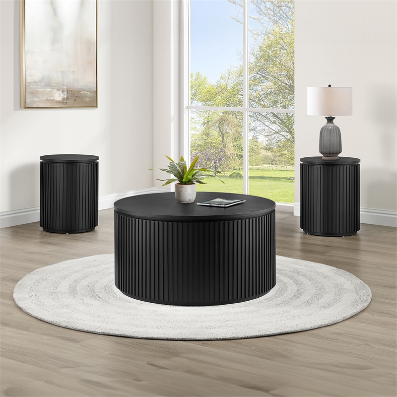 Steve Silver Colvin Round End Tablein Black Finish