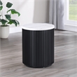Steve Silver Colvin Round White Marble Top Coffee & End Table Set in Black