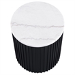 Steve Silver Colvin Round White Marble Top Coffee & End Table Set in Black