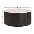 Steve Silver Colvin Round White Marble Top Coffee & End Table Set in Black