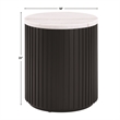 Steve Silver Colvin Round White Marble Top Coffee & End Table Set in Black