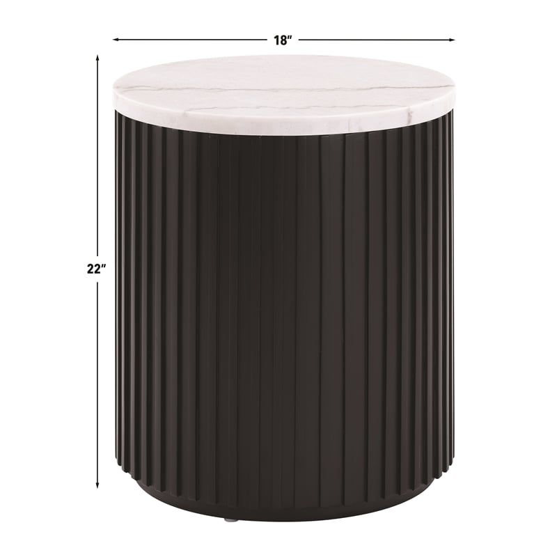 Steve Silver Colvin Round End Table in Black Finish