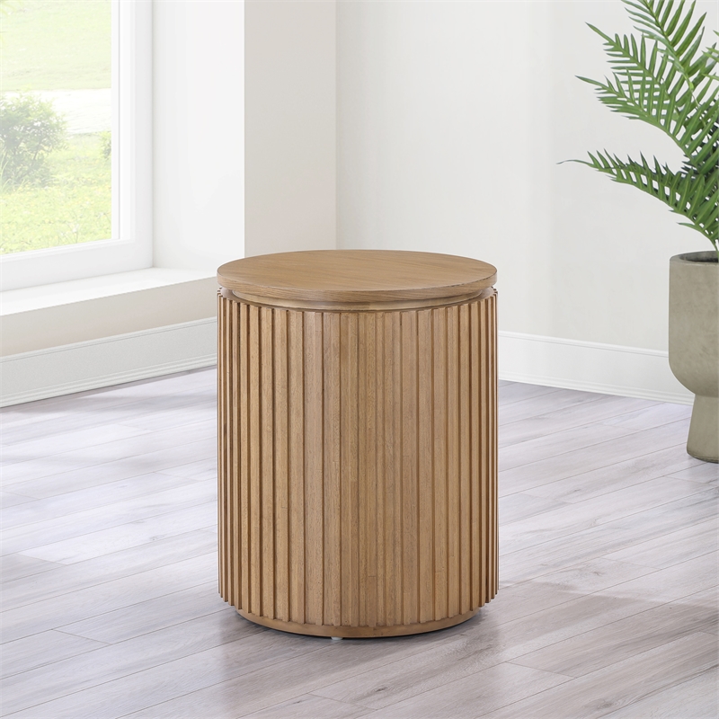 Steve Silver Colvin Round End Table in Toffee Finish