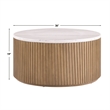 Steve Silver Colvin 3pc Round White Marble Top Coffee & End Table Set in Toffee